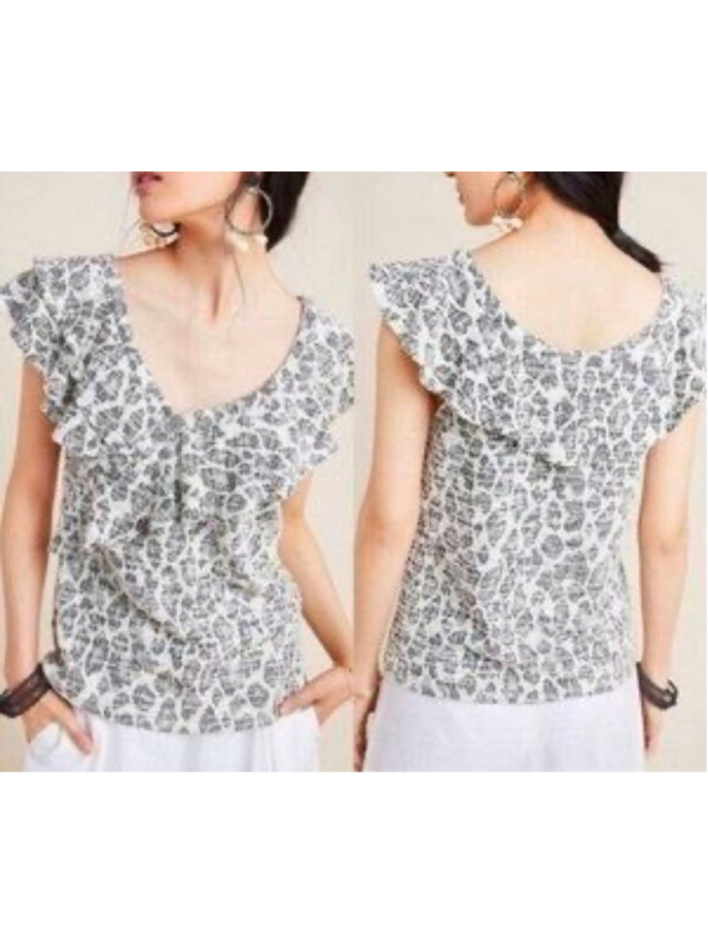 Anthropologie Dolan Savannah Ruffle Top Size M